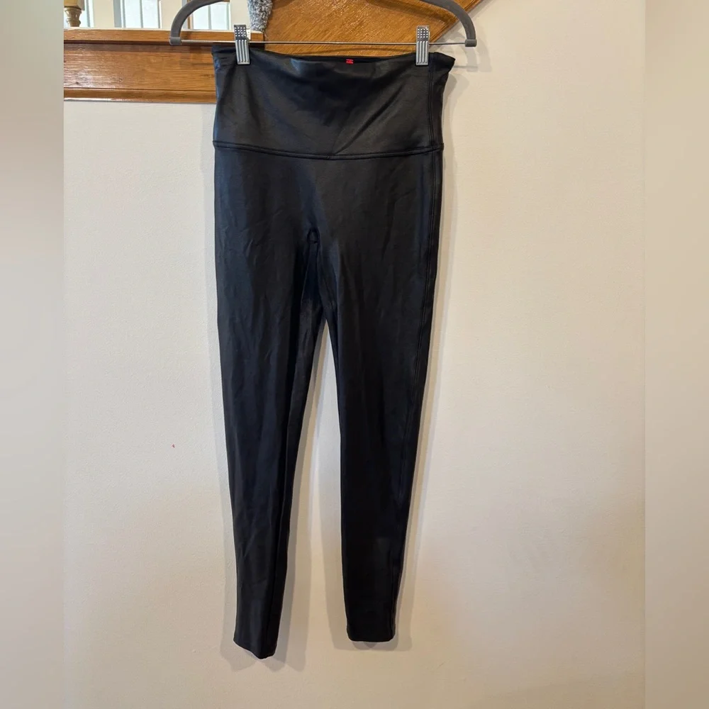 SPANX Faux Leather Black Leggings - Picture 2 of 6